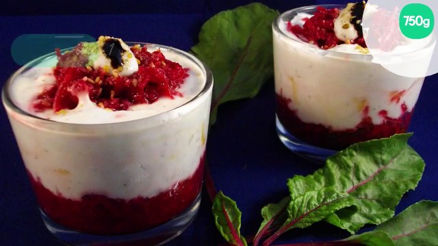 Verrines betterave pomme fromage blanc