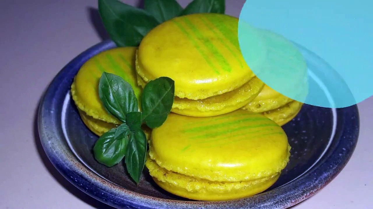 Macarons citron/basilic