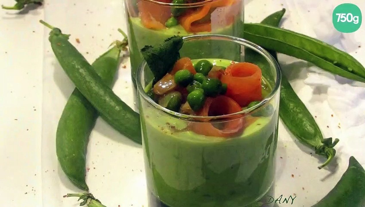 Crème de petits pois au saumon fumé