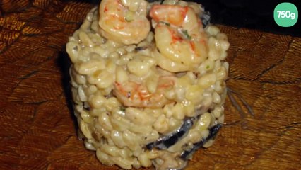 Blésotto champignons et crevettes