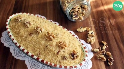 Cevizli irmik helvasi