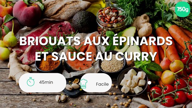 Briouats aux épinards et sauce au curry