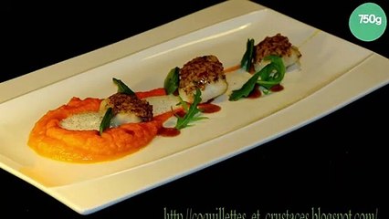 Joues de lotte aux noisettes et à la vanille