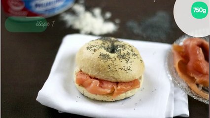 Скачать видео: Bagels au saumon fumé et fromage frais