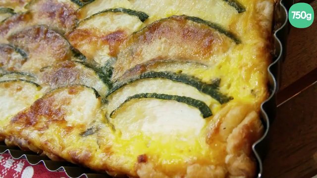 Tarte aux courgettes basilic chèvre et parmesan