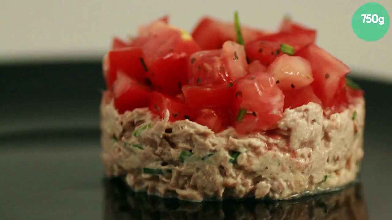 Tartare de tomates aux rillettes de thon