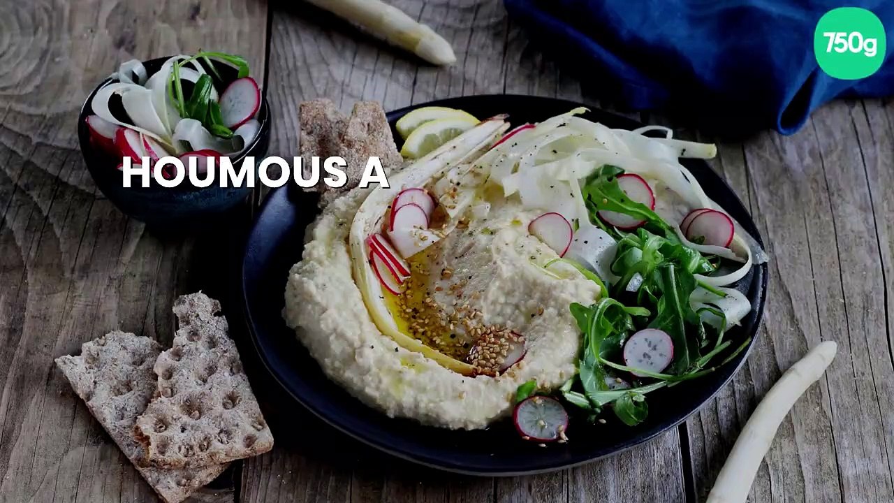 Houmous aux asperges des Sables des Landes IGP, radis et roquette