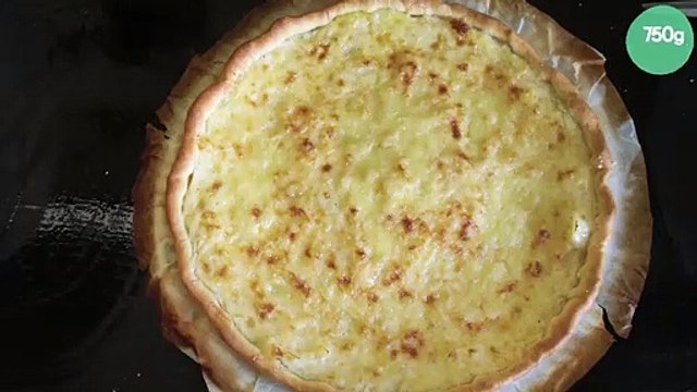 Tarte aux poireaux et lardons à la béchamel