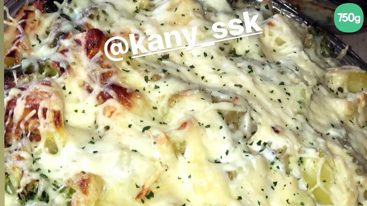 Gratin de brocolis, pommes de terre et poulet