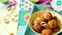 Beignets de fruit à pain à la morue, au citron vert & aux herbes