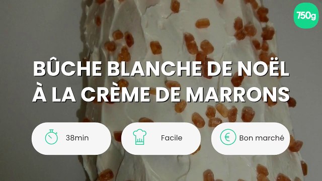 Bûche blanche de Noël à la crème de marrons
