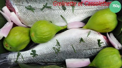 Bar en papillotes de feuilles de figuier