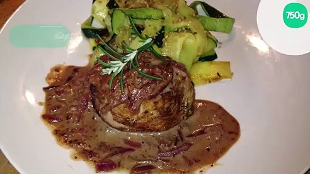 Mignon à la moutarde et tagliatelles de courgette