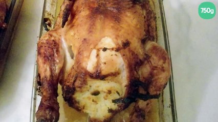 Poulet farci à la semoule parfumée