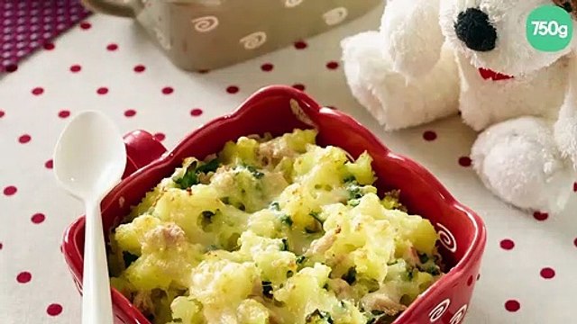 Gratin de pommes de terre au thon et épinards