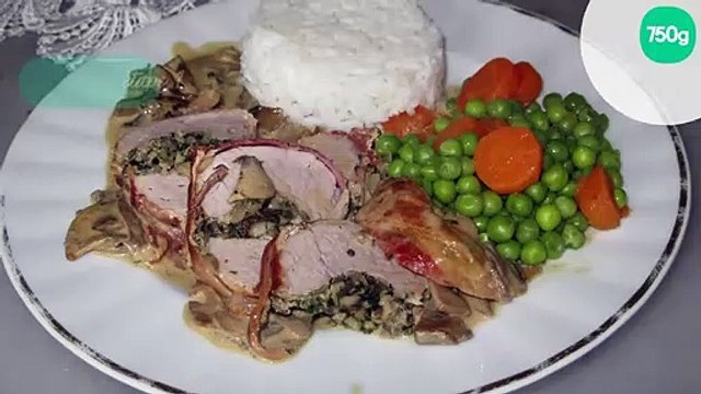 Filet mignon farci aux herbes et à la moutarde