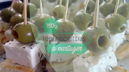 Petites brochettes féta olives