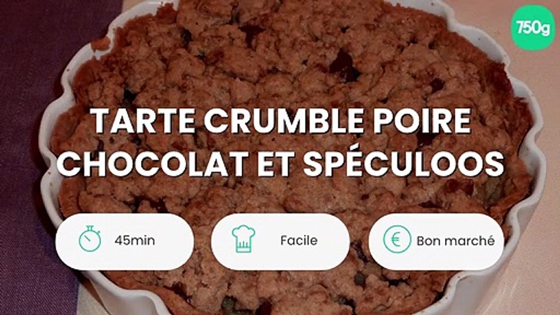 Tarte Crumble Poire Chocolat Et Speculoos Video Dailymotion