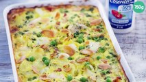 Clafoutis de poisson pommes de terre et petits pois