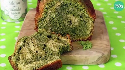 Cake marbré au thé matcha et à la vanille