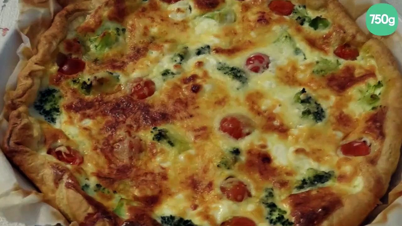 Tarte chévre-brocoli-tomates cerises