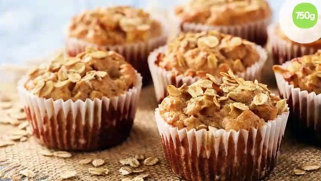 Muffins à la pomme, flocons d'avoine et cannelle