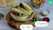 Pain pita farci au poulet