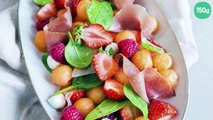 Salade de Melon et Fruits Rouges au Jambon cru