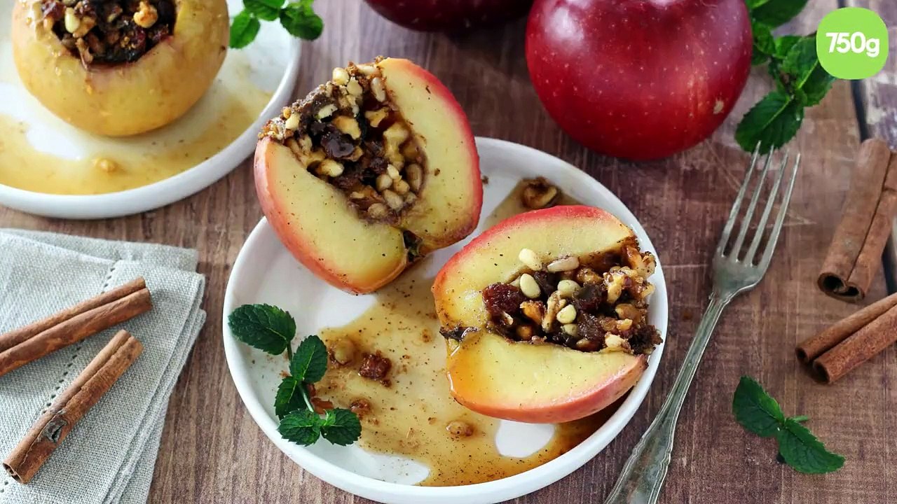 Pommes au four farcies aux fruits secs