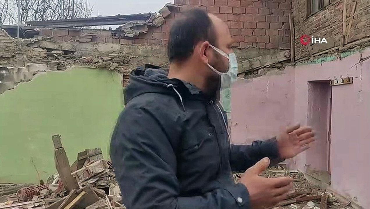 İzinsiz inşaat yıkımı durduruldu