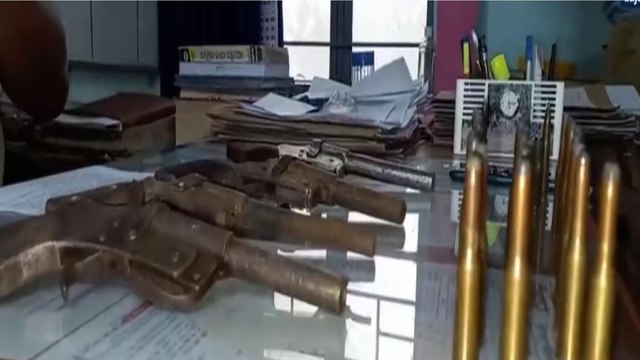 Country-made pistols, crude bombs seized in Munger