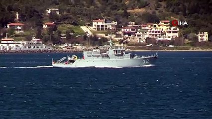 Bulgar mayın avcı gemisi Çanakkale Boğazı’ndan geçti