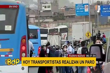 Paro de transporte público: Puente Nuevo registra largas colas y desorden por escasez de vehículos