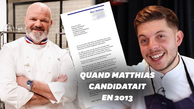 Top Chef : la lettre de Matthias Marc à Philippe Etchebest 8 ans avant l'émission