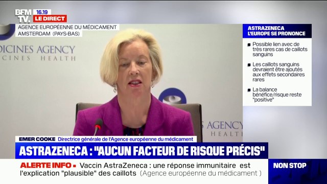 Vaccin AstraZeneca: les thromboses sont des effets secondaires très rares , selon l'Agence européenne du médicament
