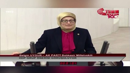 AK Parti Milletvekili Belgin Uygur, kürsüde fenalaştı, oturuma ara verildi