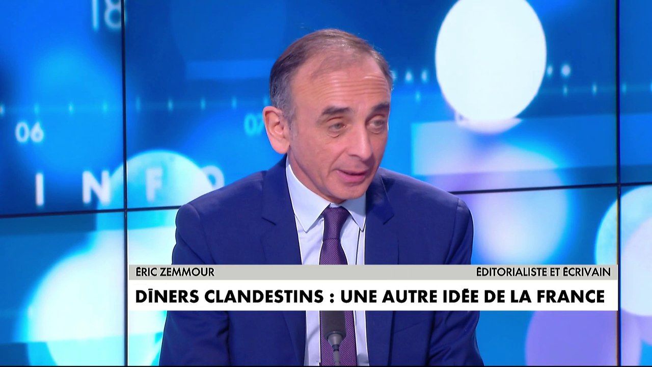 Eric Zemmour sur les dîners clandestins : « Je suis sidéré par la violence des réactions », dans #FaceÀLinfo