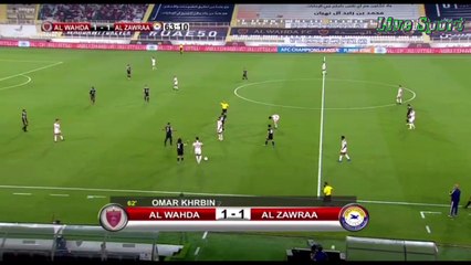مباراه نادي الزوراء العراقي والوحده الاماراتي  ملحق دوري ابطال اسيا  الشوط االثاني  2021-04-07