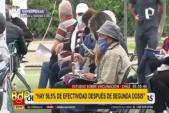 Chile: estudio asegura que hay un 56.5% de efectividad en la segunda dosis de las vacunas