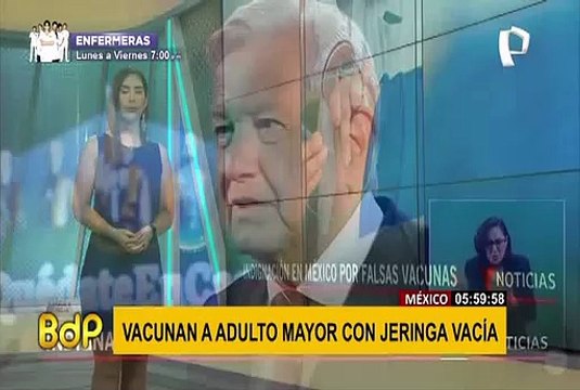 México: video muestra vacunación de adulto mayor con jeringa vacía