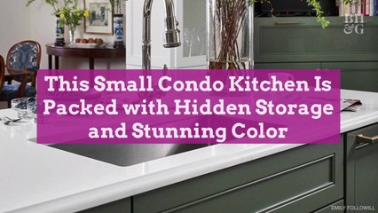 This Small Condo Kitchen Is Packed with Hidden Storage and Stunning Color