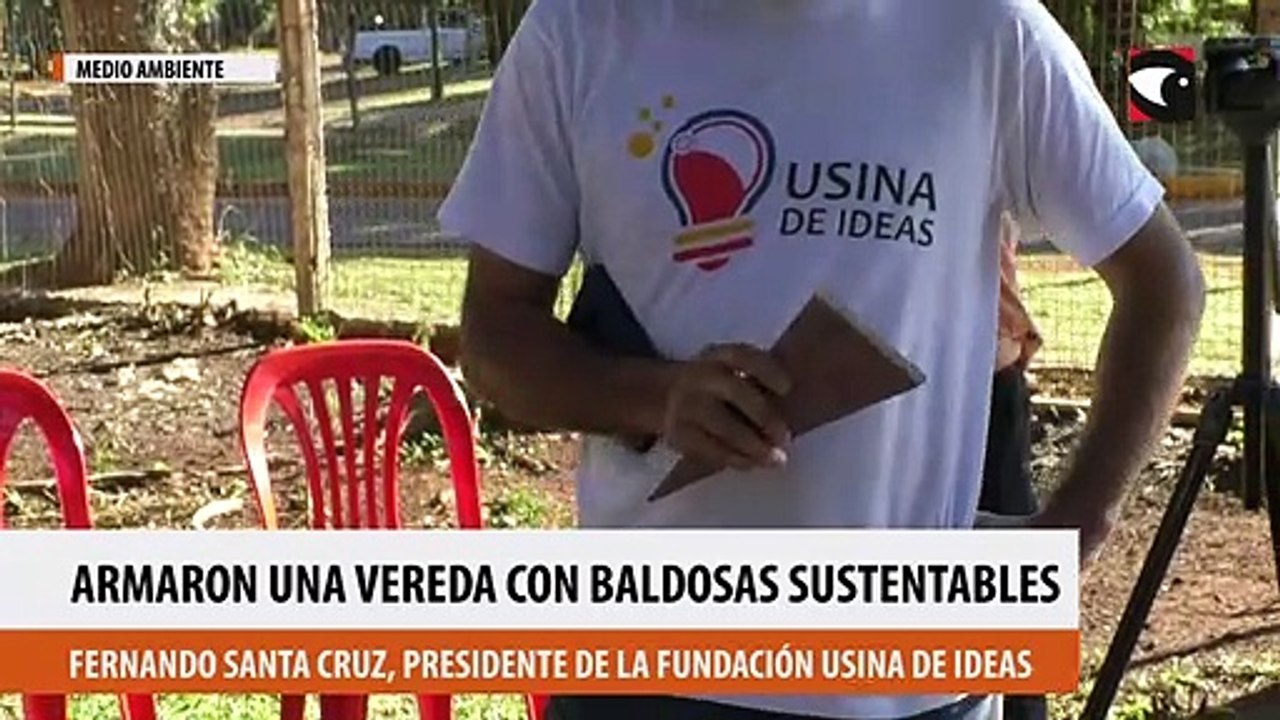 Armaron una vereda con baldosas sustentables