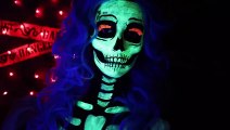 Neon Glow In The Dark Skeleton Makeup Tutorial - Spirit Halloween