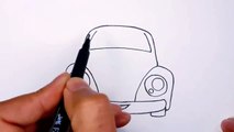 رسم سهل | كيفية رسم سيارة بطريقة سهلة مع التلوين | رسم بالرصاص | كراسات رسم | تعليم الرسم