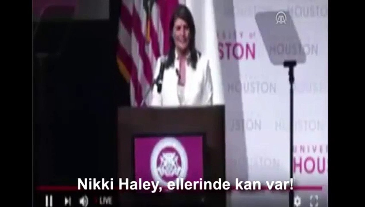 ABD'nin BM Daimi Temsilcisi Haley'e Filistin protestosu