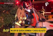 Mujer se queda dormida y choca su auto en La Molina