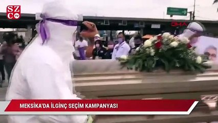 Meksika'da ilginç seçim kampanyası: Tabuttan çıkarak seçmenden oy istedi