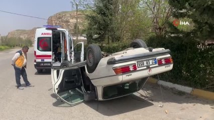 Yaşlı adamın kullandığı otomobil takla attı