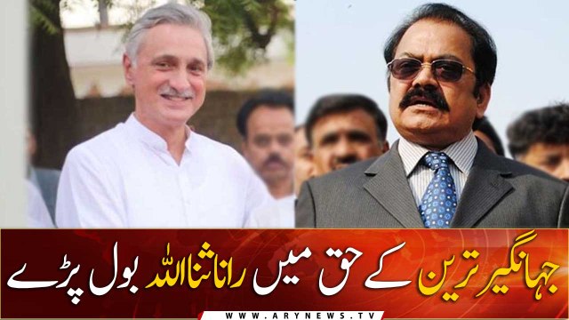 Rana Sanaullah speaks in favor of Jahangir Tareen