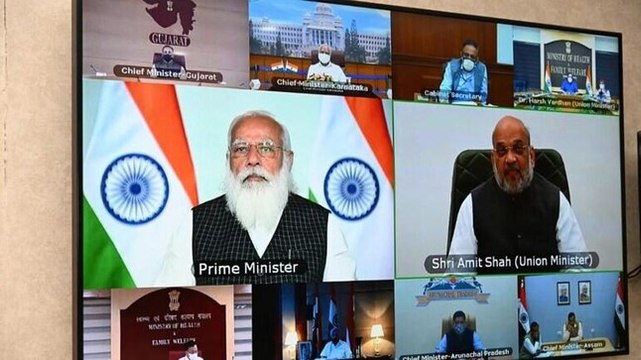 PM Modi holds virtual meet withPM Modi holds virtual meet with CMs to review Covid-19 situation chief ministers over rising Covid-19 cases